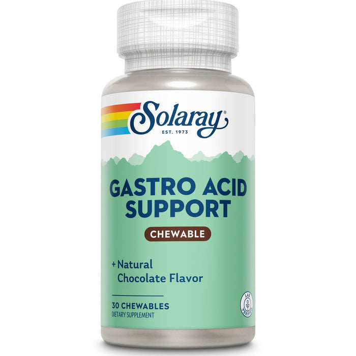 Supliment alimentar Solaray Gastro Acid Support, aromă de ciocolată, 30 comprimate masticabile
