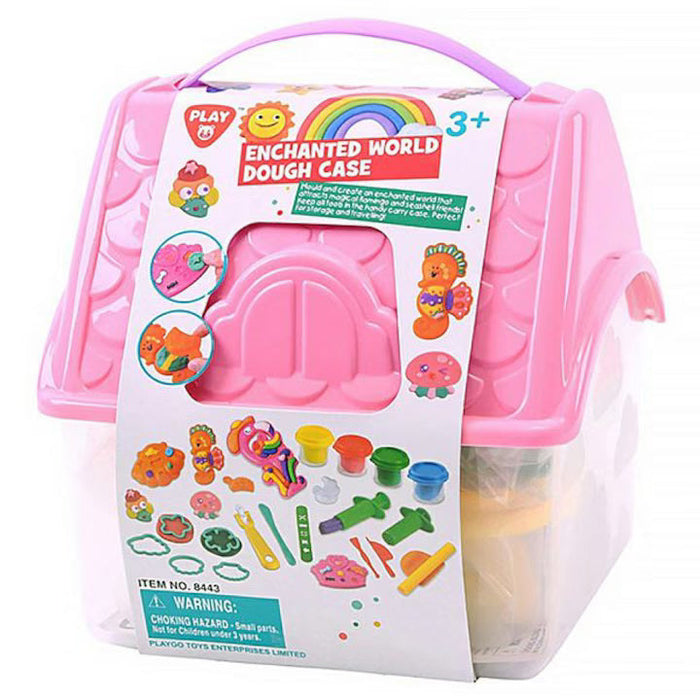 Set de plastilină PlayGo Enchanted World Dough Case, în valiză, 3+ ani