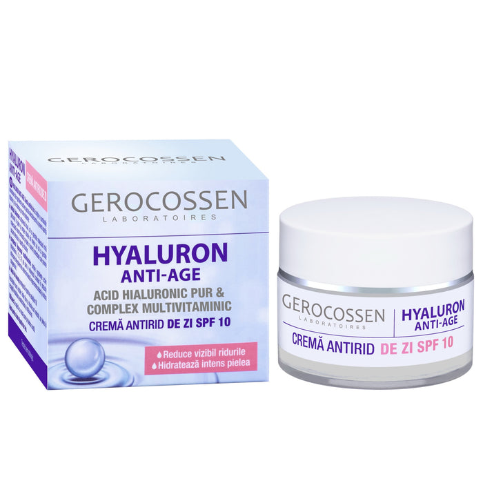 Cremă de zi Gerocossen Hyaluron Anti-Age, cu acid hialuronic și SPF 10, 50 ml