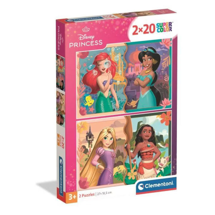 Puzzle Clementoni Disney Princess, Prințesele Disney, 2 x 20 piese, 3+ ani