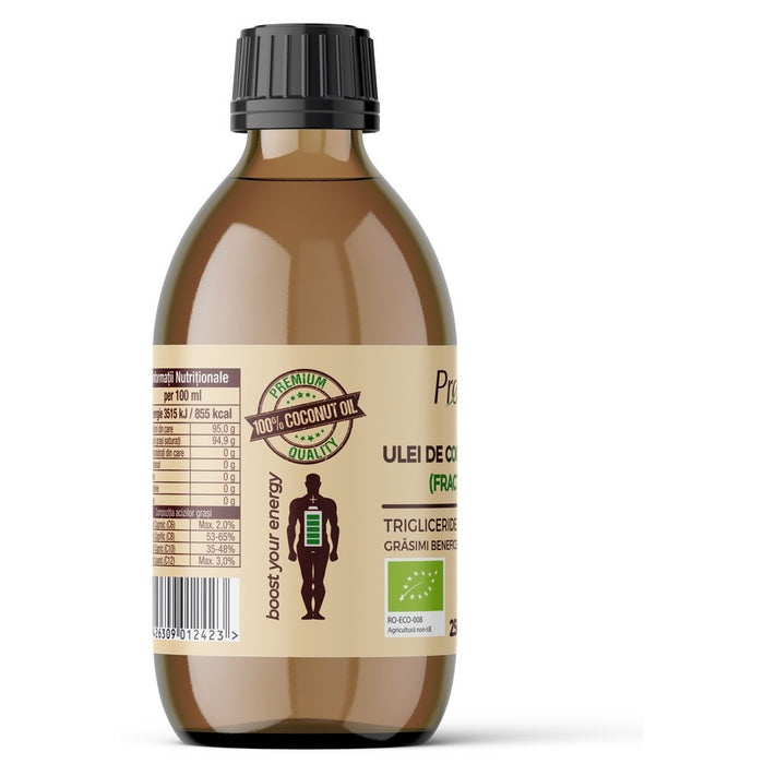 Ulei MCT de cocos Pronat, fractionat, ecologic, 250 ml