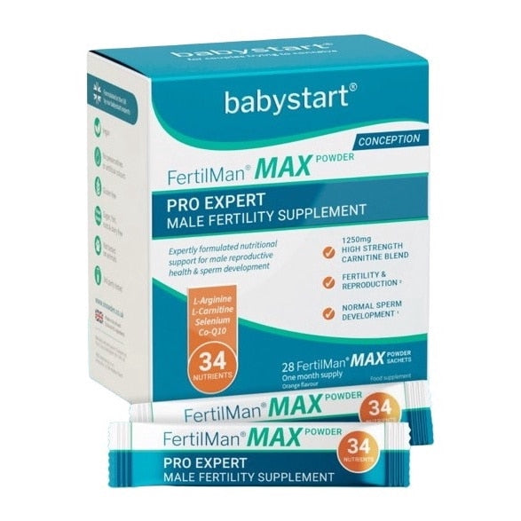 Pudră pentru fertilitate masculină, Babystart, FertilMan Max, 28 plicuri