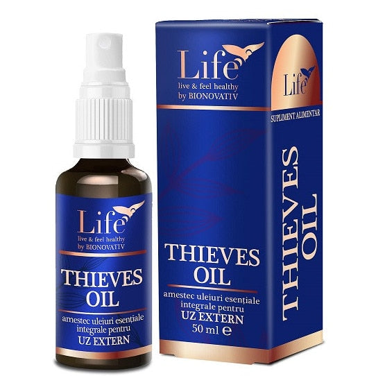 Ulei esențial Bionovativ Thieves Oil, amestec pentru aromaterapie și uz extern, 50 ml