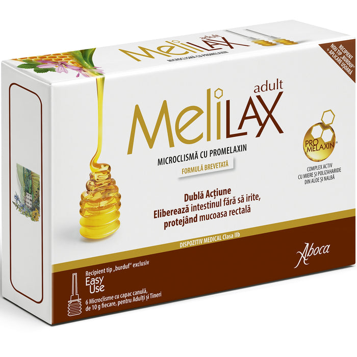 Microclisme Aboca MeliLax Adult cu Promelaxin, 6 x 10 g