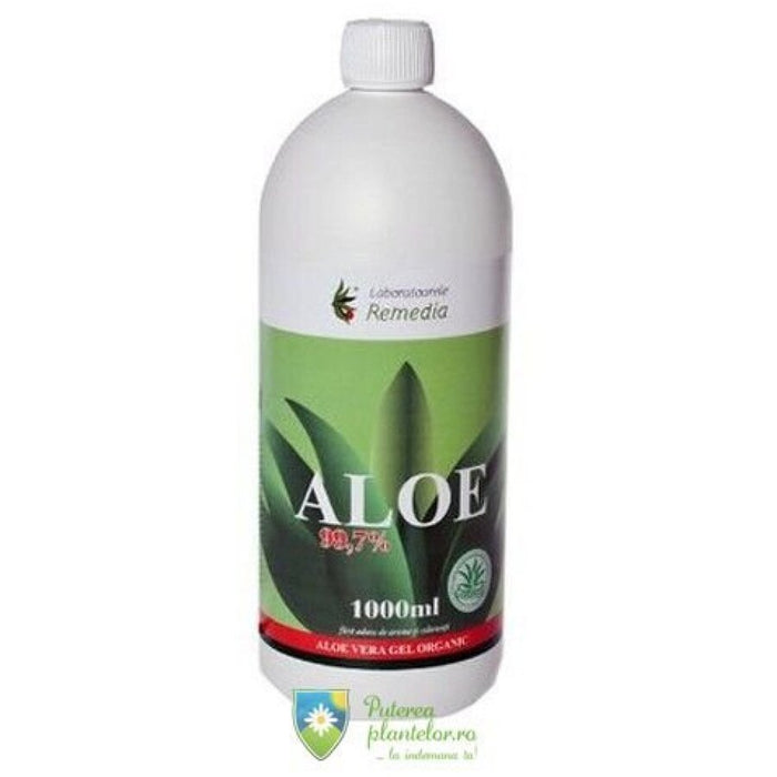 Gel de Aloe Vera Remedia, cu pulpă, 99,7%, 1000 ml