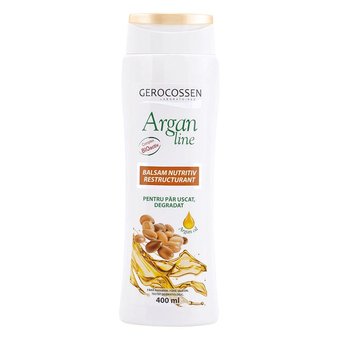 Balsam de păr Gerocossen Argan nutritiv restructurant, pentru păr uscat și degradat, 400 ml