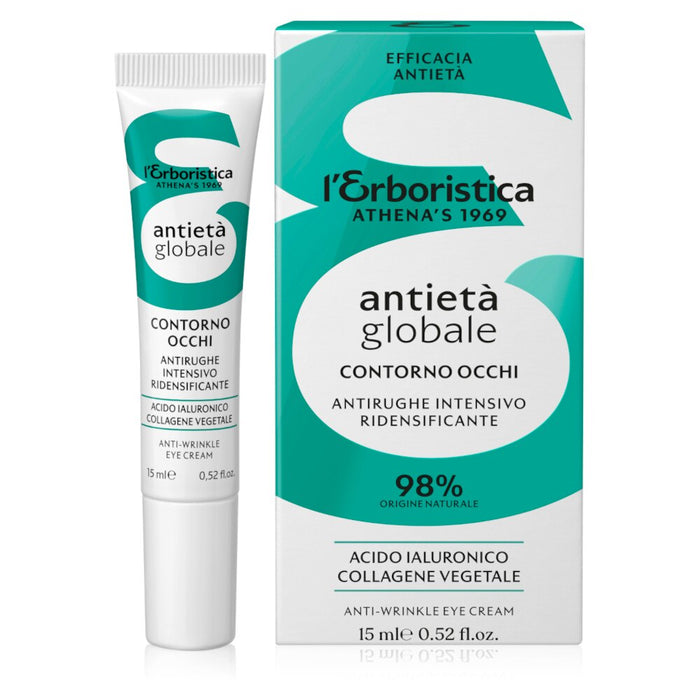 Contur antirid pentru ochi, L'Erboristica, acid hialuronic vegetal, colagen vegetal, 15 ml