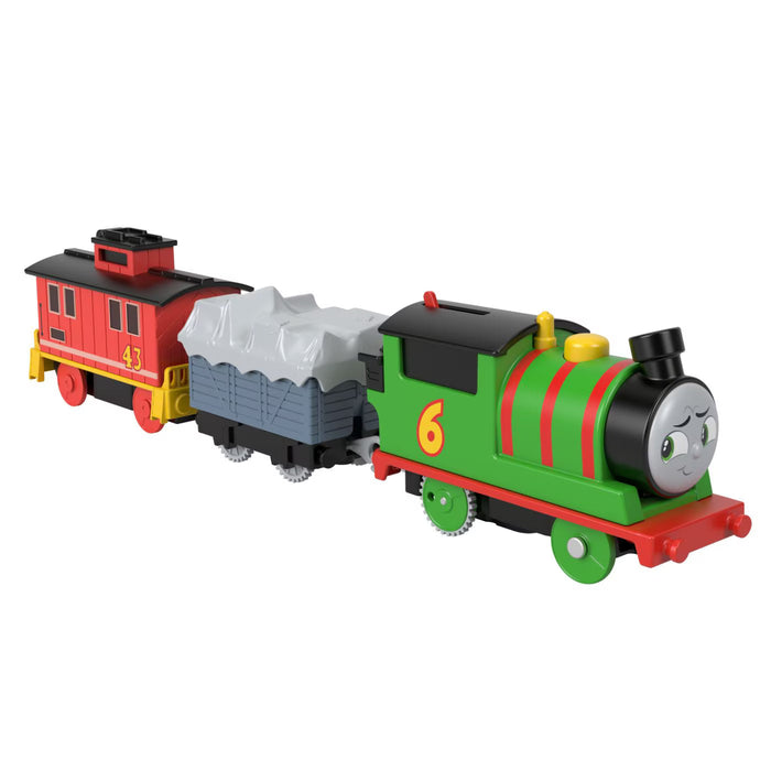 Trenuleț de jucărie Mattel Thomas TrackMaster, Percy și vagonul de frână Bruno