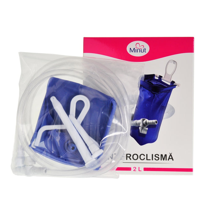 Dispozitiv pentru irigare intestinală și vaginală Minut, cu două capete, 2 l