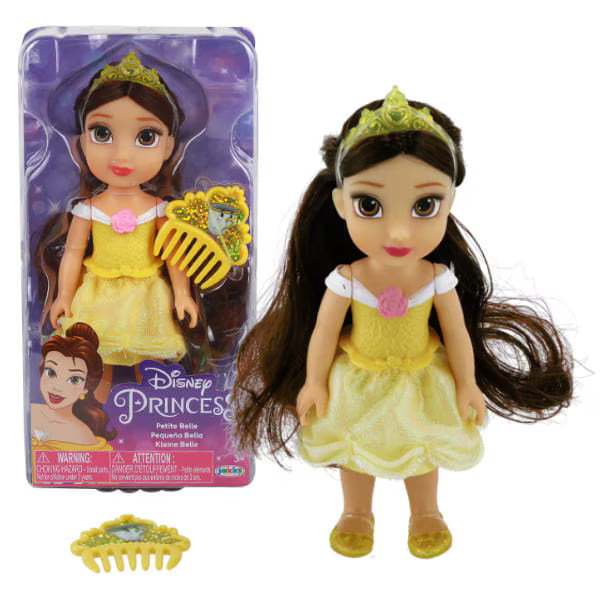 Păpușă Jakks Pacific Disney Princess Petite Belle, cu pieptene, 3+ ani