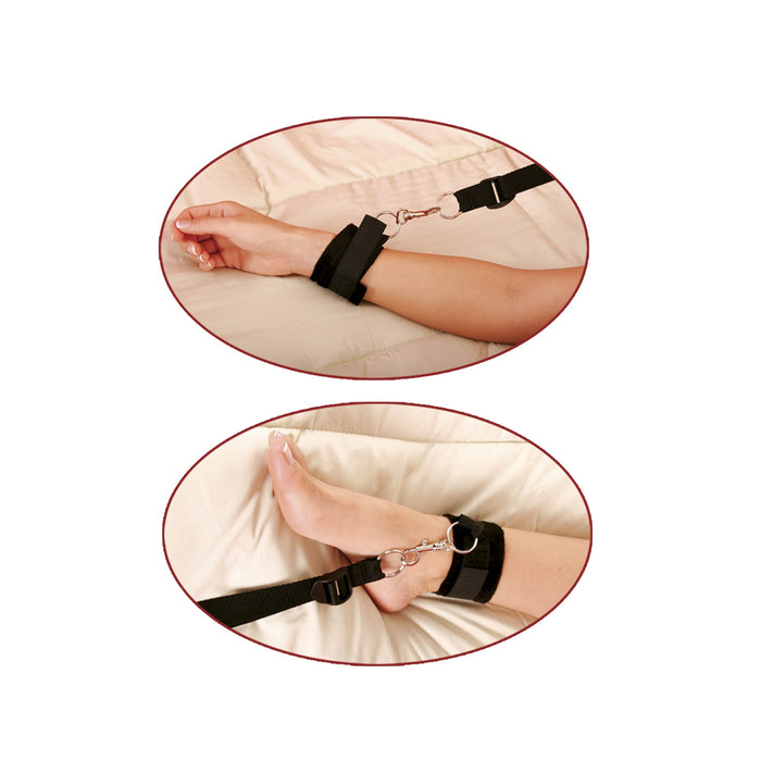 Sistem prindere, Fetish Fantasy Series, Bed Bindings Restraint Kit, nailon, negru