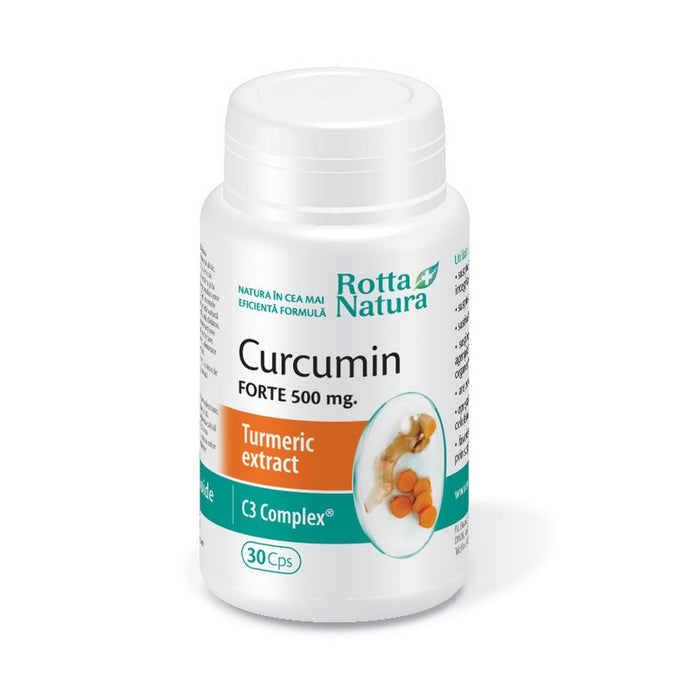 Supliment alimentar Rotta Natura Curcumin Forte 500 mg, 30 capsule