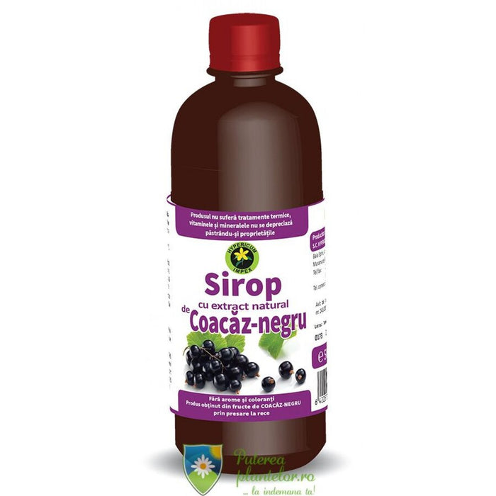 Sirop de coacăz-negru Hypericum Impex, cu extract natural, 500 ml