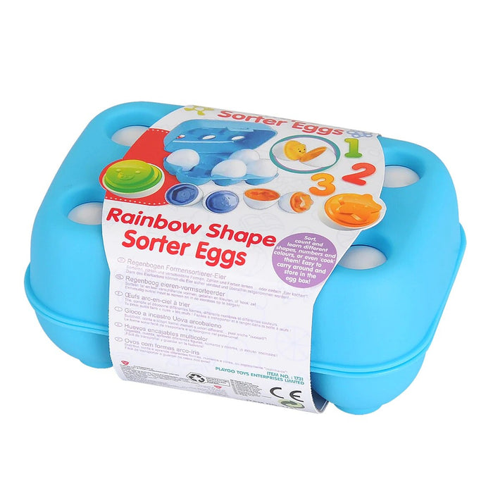 Jucărie de sortare PlayGo Rainbow Shape Sorter Eggs, forme, numere și culori
