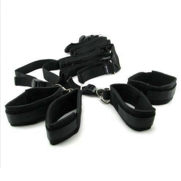 Sistem prindere, Fetish Fantasy Series, Bed Bindings Restraint Kit, nailon, negru