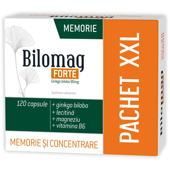 Supliment alimentar Zdrovit Bilomag Forte Memorie, cu ginkgo biloba, 120 capsule