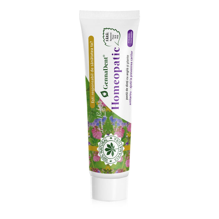 Pastă de dinți VivaNatura GennaDent Homeopatic, fără fluor, 150 ml
