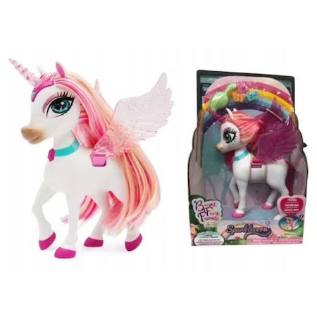 Figurină unicorn Funrise Bright Fairy Friends, Sparklecorn, cu lumini, 20 cm