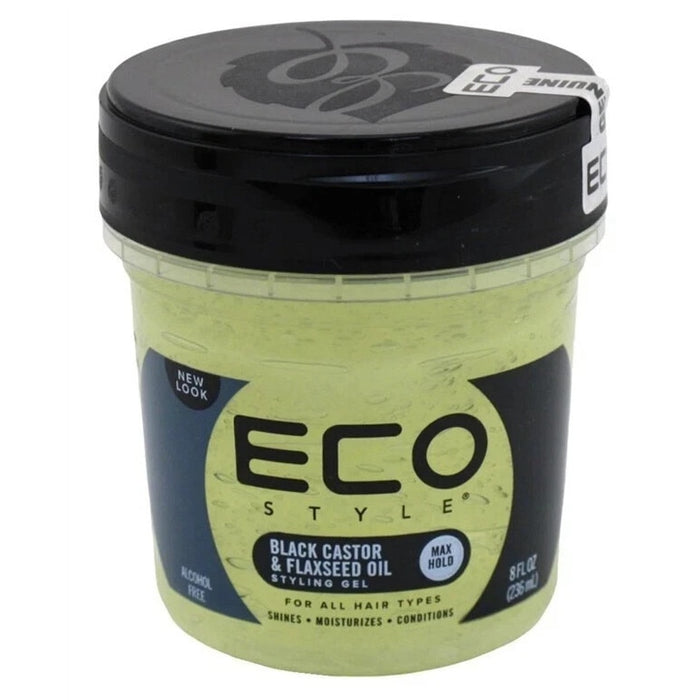 Gel pentru păr, ECOCO, Eco Style Gel, cu ulei de ricin negru și semințe de in, 2,36 l