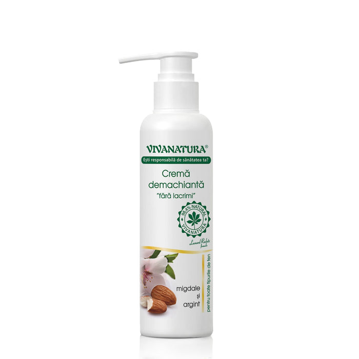 Cremă demachiantă VivaNatura cu argint coloidal și migdale, 145 ml