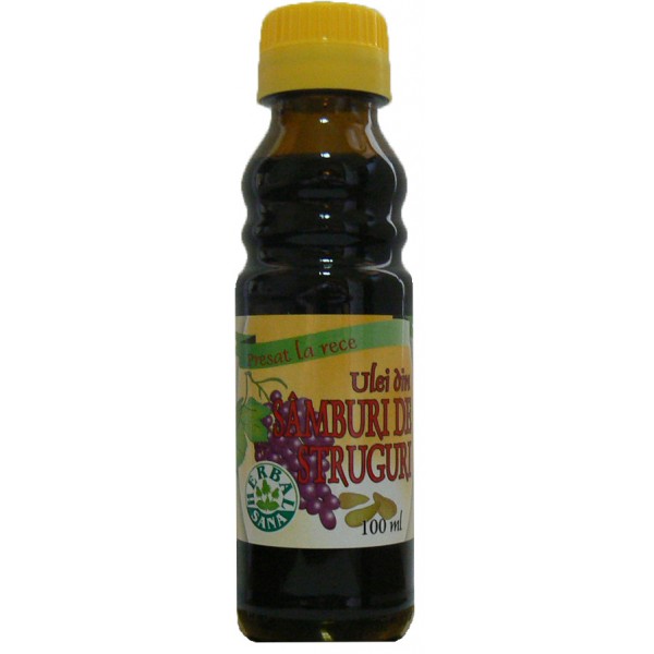 Ulei din sâmburi de struguri Herbavit, presat la rece, pentru uz intern, 100 ml