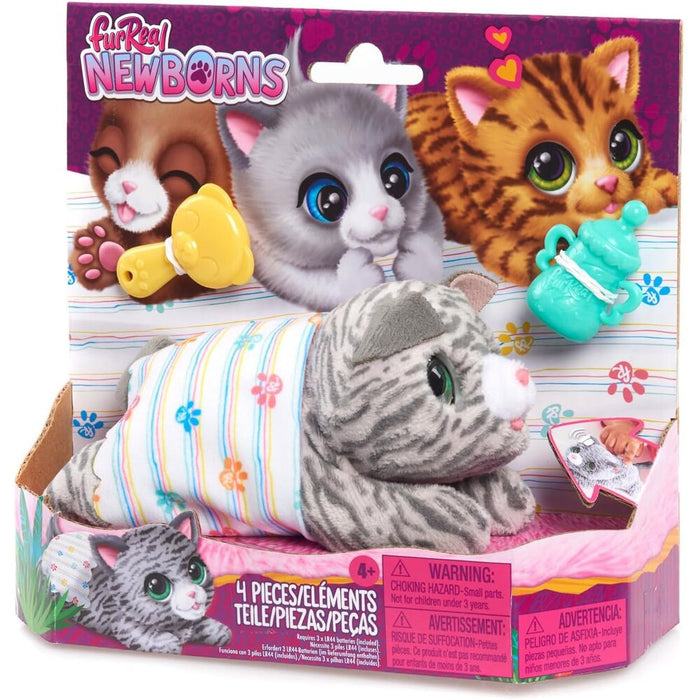 Jucărie de pluș Hasbro FurReal Newborns, pisică, 4 piese, 4+ ani