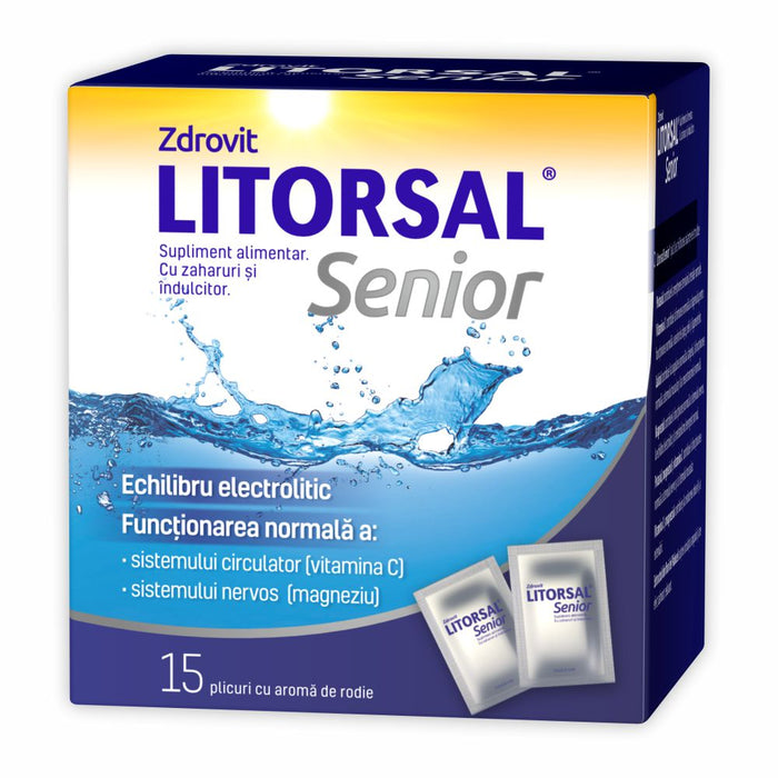 Supliment alimentar Zdrovit Litorsal Senior, aromă de rodie, 15 plicuri