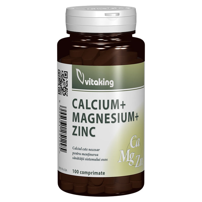 Supliment alimentar Vitaking Calciu, magneziu și zinc, 100 comprimate