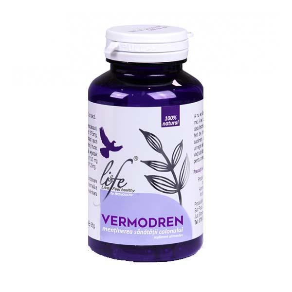 Supliment alimentar Herbagetica Vermodren cu extracte și pulberi vegetale, 60 capsule