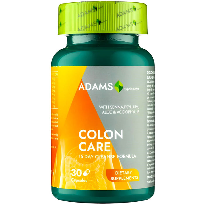 Supliment alimentar Adams Colon Care 15 Day Cleanse, formulă pentru 15 zile, 30 capsule