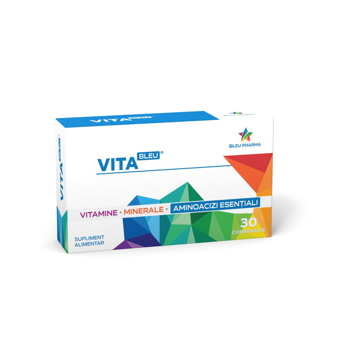 Supliment alimentar Bleupharma VitaBleu cu aminoacizi esențiali, 30 comprimate