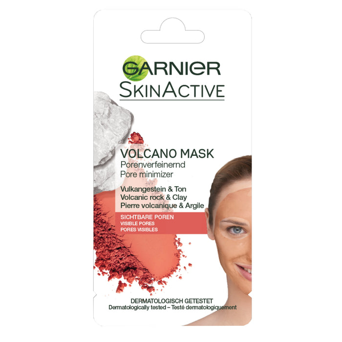 Mască de față, Garnier Skin Active, reducere pori, argilă & rocă vulcanică, 8 ml