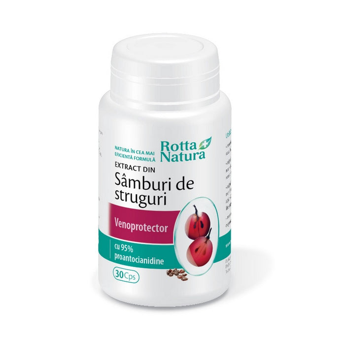 Supliment alimentar Rotta Natura Extract din sâmburi de struguri, 30 capsule