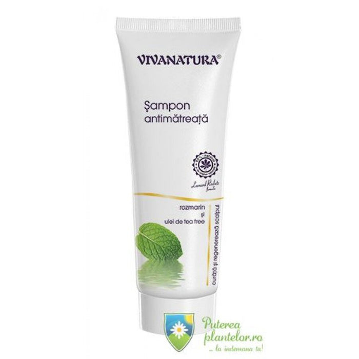 Șampon antimătreață VivaNatura cu rozmarin și tea tree, 250 ml