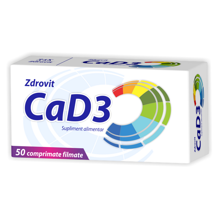 Supliment alimentar Zdrovit CaD3 cu calciu și vitamina D3, 50 comprimate filmate