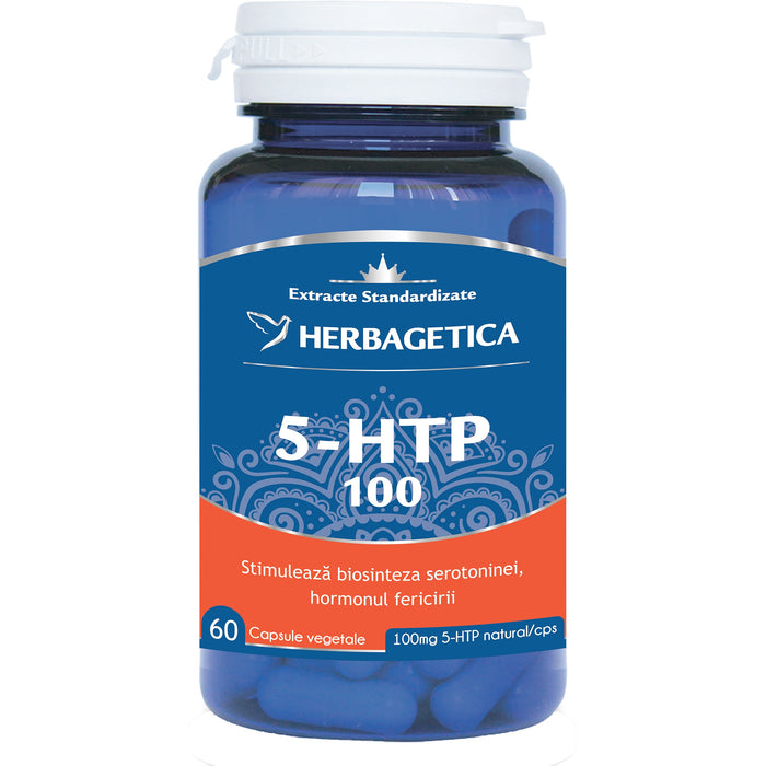 Supliment alimentar Herbagetica 5-HTP 100, 100 mg, 60 capsule