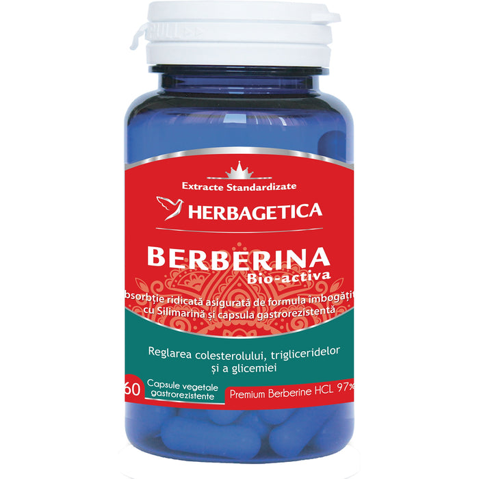 Supliment alimentar Herbagetica Berberina Bio-activa, 60 capsule