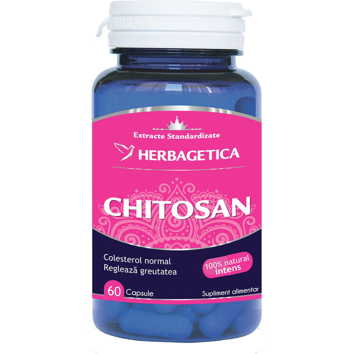 Supliment alimentar Herbagetica Chitosan, 60 capsule