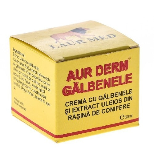 Cremă cu gălbenele Laur Med Aur Derm, cu extract uleios din rășină de conifere, 50 ml