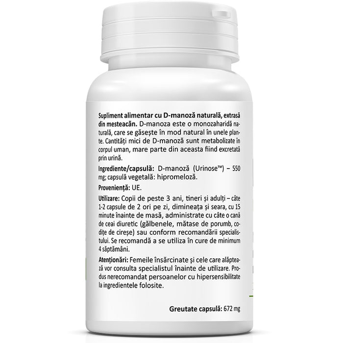 Supliment alimentar Zenyth Pharmaceuticals D-Mannose, 30 capsule vegetale