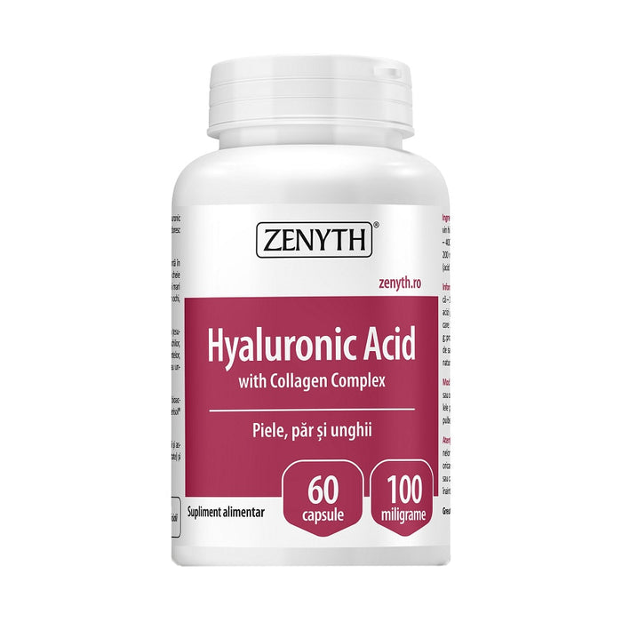 Supliment alimentar Zenyth Pharmaceuticals Hyaluronic Acid with Collagen Complex, 60 capsule