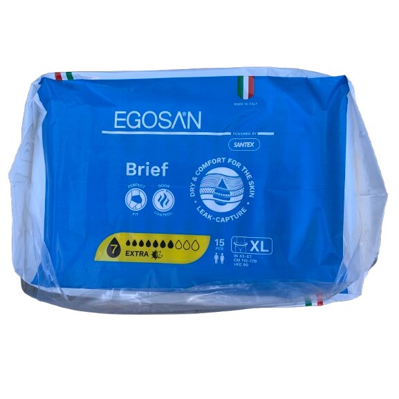 Scutece pentru incontinență Egosan Vita Soft Extra, mărimea XL, absorbție 7 picături, 15 bucăți
