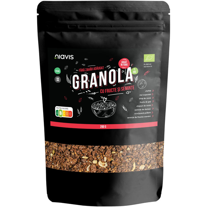Granola cu fructe și semințe Niavis BIO, 200 g