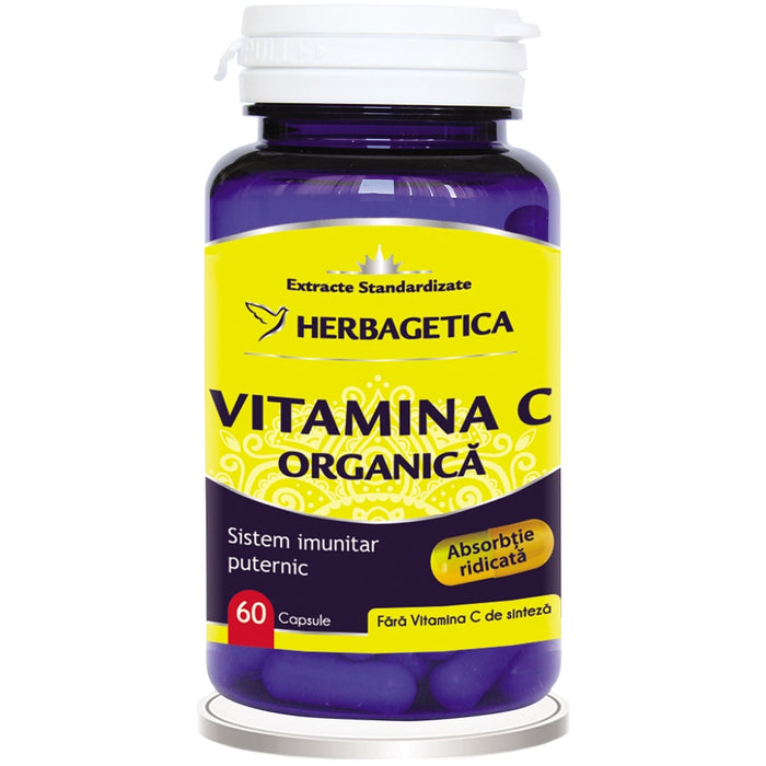Supliment alimentar Herbagetica Vitamina C organică, 60 capsule