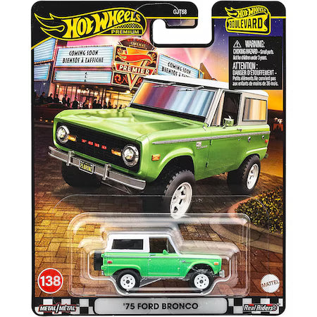 Mașinuță Mattel Hot Wheels Boulevard, ’75 Ford Bronco, scara 1:64, Metal/Metal, Real Riders