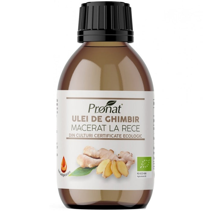 Ulei de ghimbir macerat la rece Pronat, ecologic, 100 ml