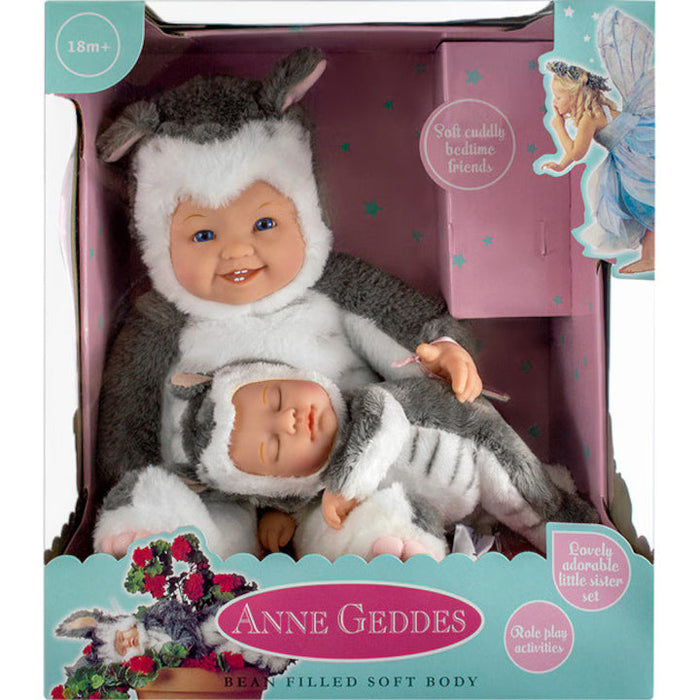 Set de păpuși Anne Geddes, Surori pisicuțe, 38 cm, 18+ luni