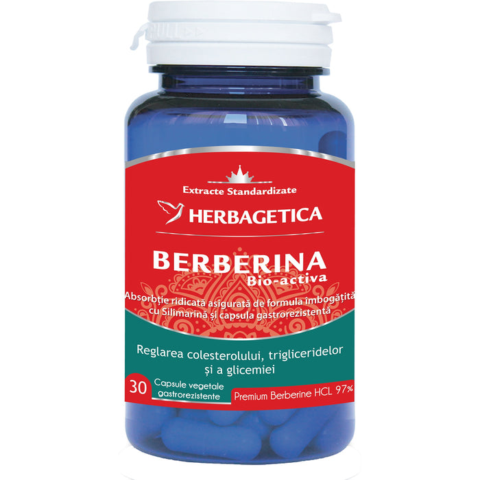 Supliment alimentar Herbagetica Berberina Bio-activă, 300 mg, 30 capsule