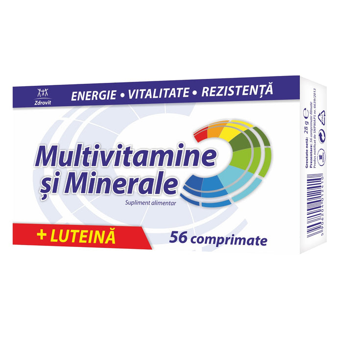 Supliment alimentar Zdrovit Multivitamine și minerale cu luteină, 56 comprimate