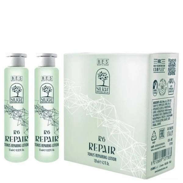 Loțiune reparatoare pentru păr Bes Silkat Repair R6, 8 fiole x 15 ml